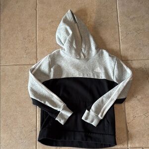 Adidas BoysTwo-Tone Gray and Black Hoodie